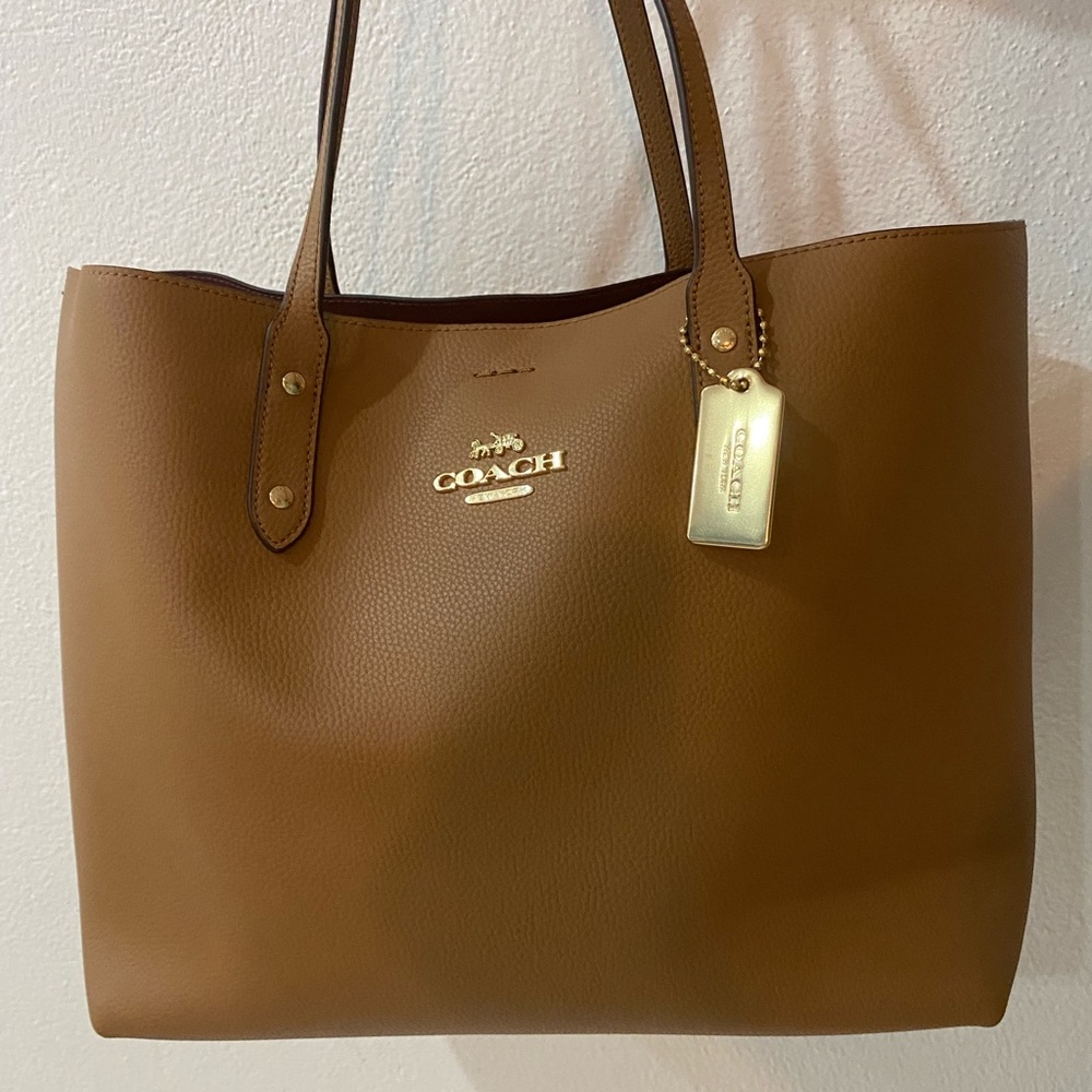 Brown Leather Coach Tote